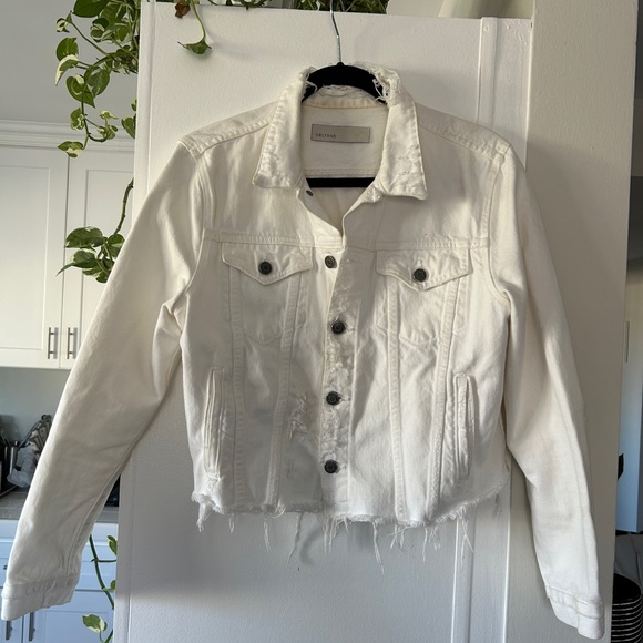 GRLFRND white cropped fitted denim jacket - Picture 3 of 5